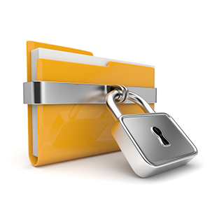 file folder with lock